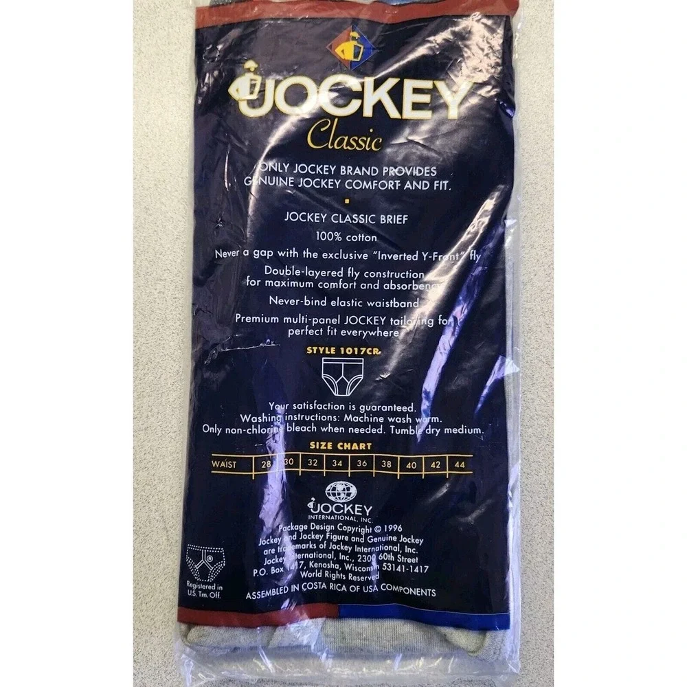 VTG Jockey Classic‎ Briefs Size 38 New Old Stock Grey Stripe Deadstock 1017CR